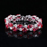 Pera 7 Colors Round And Oval Red CZ Stone Women Bracelets Bangles
