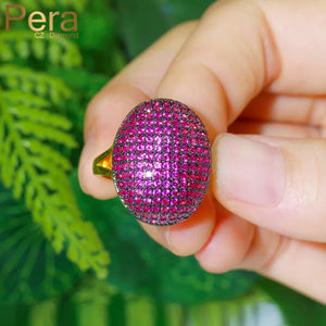 Pera Hot Pink CZ Zirconia Dubai Bridal Bands Ring R150
