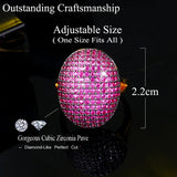 Pera Hot Pink CZ Zirconia Dubai Bridal Bands Ring R150