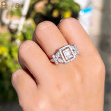 Pera Square Cut CZ Crystal Open Finger Rings for Brides R099