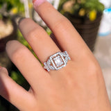 Pera Square Cut CZ Crystal Open Finger Rings for Brides R099