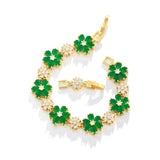 Pera Flower Leaf Charm CZ Women Tennis Bracelet Birthday Gift