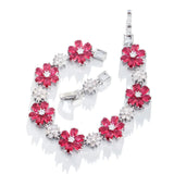 Pera Flower Leaf Charm CZ Women Tennis Bracelet Birthday Gift
