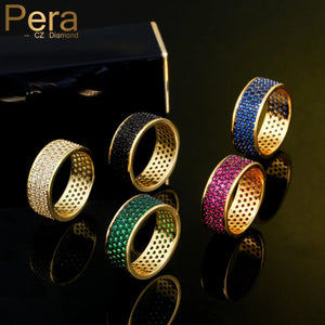 Pera Hot Pink Green CZ Round Bridal Engagement Wedding Party Rings R136