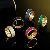 Pera Hot Pink Green CZ Round Bridal Engagement Wedding Party Rings R136