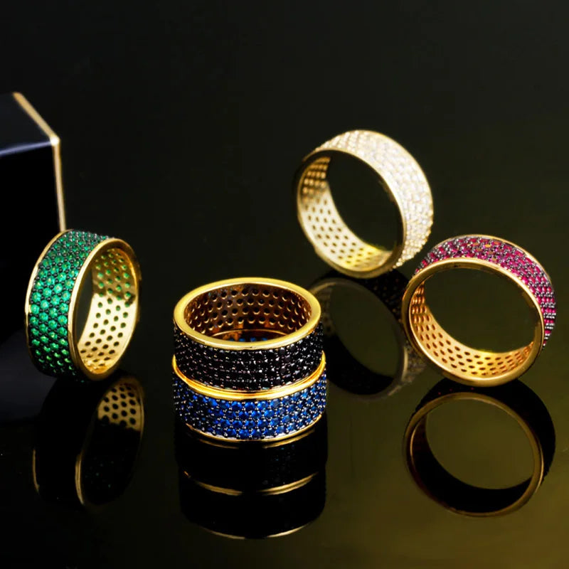 Pera Hot Pink Green CZ Round Bridal Engagement Wedding Party Rings R136