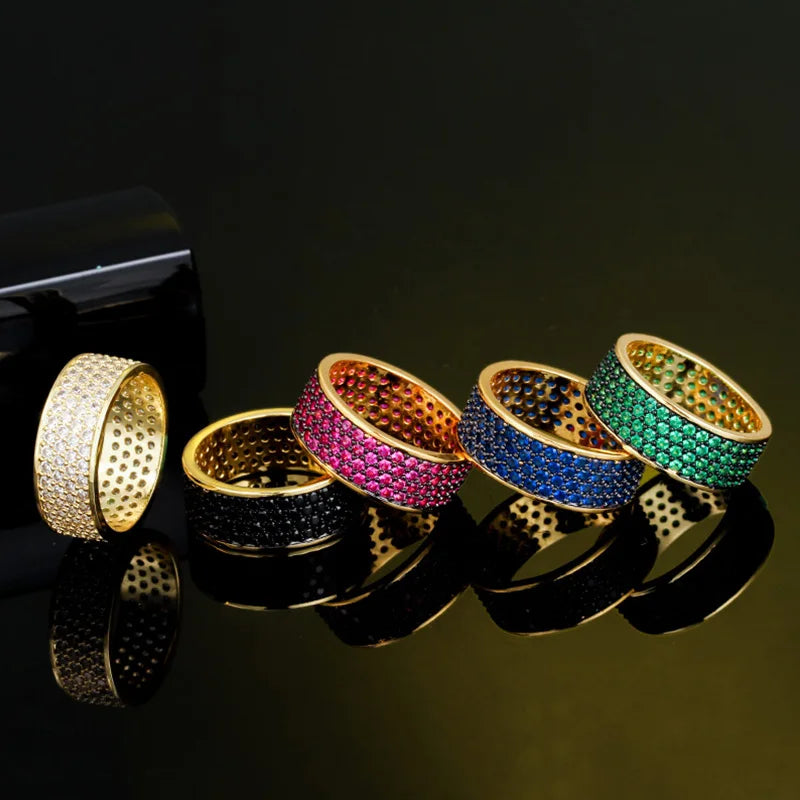 Pera Hot Pink Green CZ Round Bridal Engagement Wedding Party Rings R136