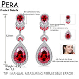 Purple CZ Stone Silver Dangle Earrings