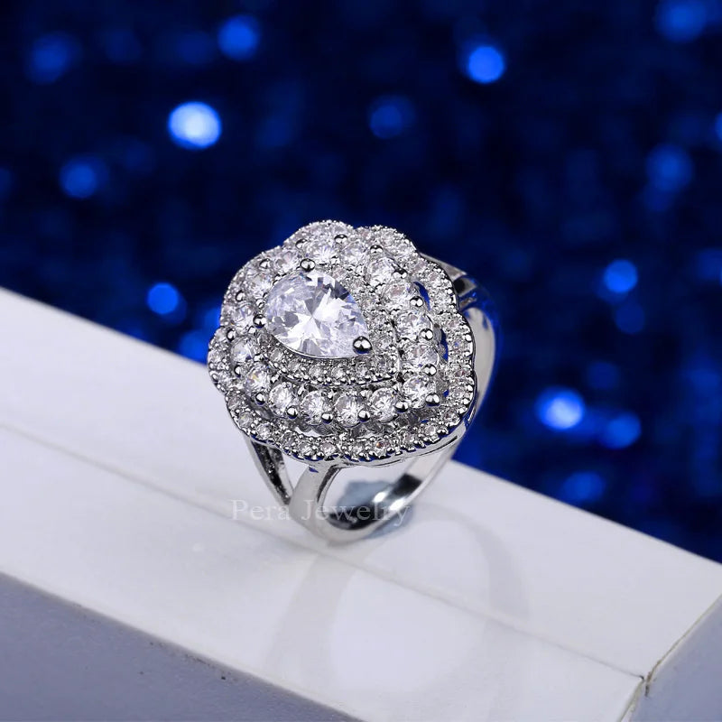 Heart Shape CZ Bridal Wedding Ring R038