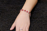 Delicate Rose Red Heart Shape CZ Bracelet For Lover B055