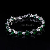 Delicate Rose Red Heart Shape CZ Bracelet For Lover B055