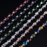 Delicate Rose Red Heart Shape CZ Bracelet For Lover B055