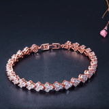 Rose Micro Pave CZ Tennis Bangle & Bracelet for Party B106