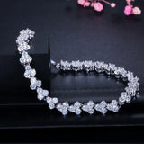 Rose Micro Pave CZ Tennis Bangle & Bracelet for Party B106