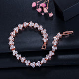 Rose Micro Pave CZ Tennis Bangle & Bracelet for Party B106