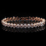 Rose Micro Pave CZ Tennis Bangle & Bracelet for Party B106