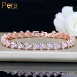 Rose Micro Pave CZ Tennis Bangle & Bracelet for Party B106