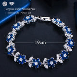 Pera Cubic Zirconia Flower Bracelet for Women Party Jewelry B051