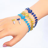 Pera Charming Red Green Purple CZ Crystal Flower Leaf Link Chain Bracelets