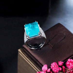 Pera Classic Princess Cut CZ Stone Silver Ring for Brides