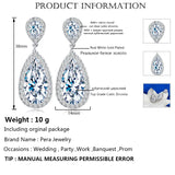 Pera CZ Water Drop Earrings Bridal Jewelry E633