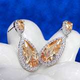 Pera CZ Water Drop Earrings Bridal Jewelry E633