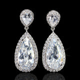 Pera CZ Water Drop Earrings Bridal Jewelry E633