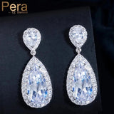 Pera CZ Water Drop Earrings Bridal Jewelry E633