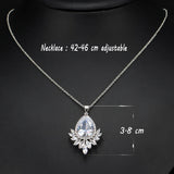 Pera Classic Marquise Cut Zirconia Crystal Big Bule Green Water Drop Neklaces