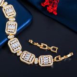 Pera Classic Princess Cut CZ Zircon Yellow Plated Bracelet