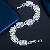 Pera Classic Princess Cut CZ Zircon Yellow Plated Bracelet