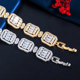 Pera Classic Princess Cut CZ Zircon Yellow Plated Bracelet