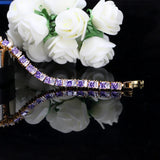 Pera Red CZ Yellow Tennis Link Bracelet for Ladies Party B104