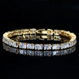 Pera Red CZ Yellow Tennis Link Bracelet for Ladies Party B104