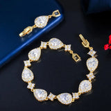 Pera Classic CZ Crystal Water Drop Bracelet