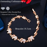 Pera Elephant Charm Bracelet 585 CZ Wedding Jewelry B186