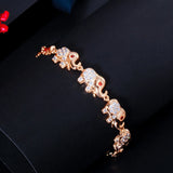 Pera Elephant Charm Bracelet 585 CZ Wedding Jewelry B186