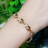 Pera Elephant Charm Bracelet 585 CZ Wedding Jewelry B186