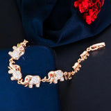Pera Elephant Charm Bracelet 585 CZ Wedding Jewelry B186