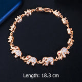Pera Elephant Charm Bracelet 585 CZ Wedding Jewelry B186
