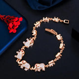 Pera Elephant Charm Bracelet 585 CZ Wedding Jewelry B186