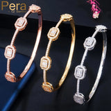 Pera Dubai CZ Zircon Wedding Rose Bangle