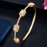 Pera Dubai CZ Zircon Wedding Rose Bangle