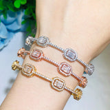 Pera Dubai CZ Zircon Wedding Rose Bangle