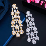 Cubic Zirconia Long Bridal Wedding Earrings for Ladies Party Jewelry