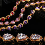 Pera CZ Zircon Water Drop Bangle Bracelet for Women Costume Jewelry