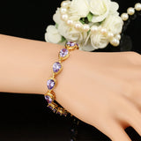 Pera CZ Zircon Water Drop Bangle Bracelet for Women Costume Jewelry