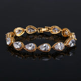 Pera CZ Zircon Water Drop Bangle Bracelet for Women Costume Jewelry