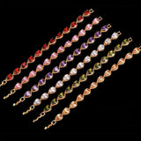 Pera CZ Zircon Water Drop Bangle Bracelet for Women Costume Jewelry