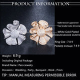 Pera Women Big 3D Flower Rings CZ Bridal Party Jewelry R086